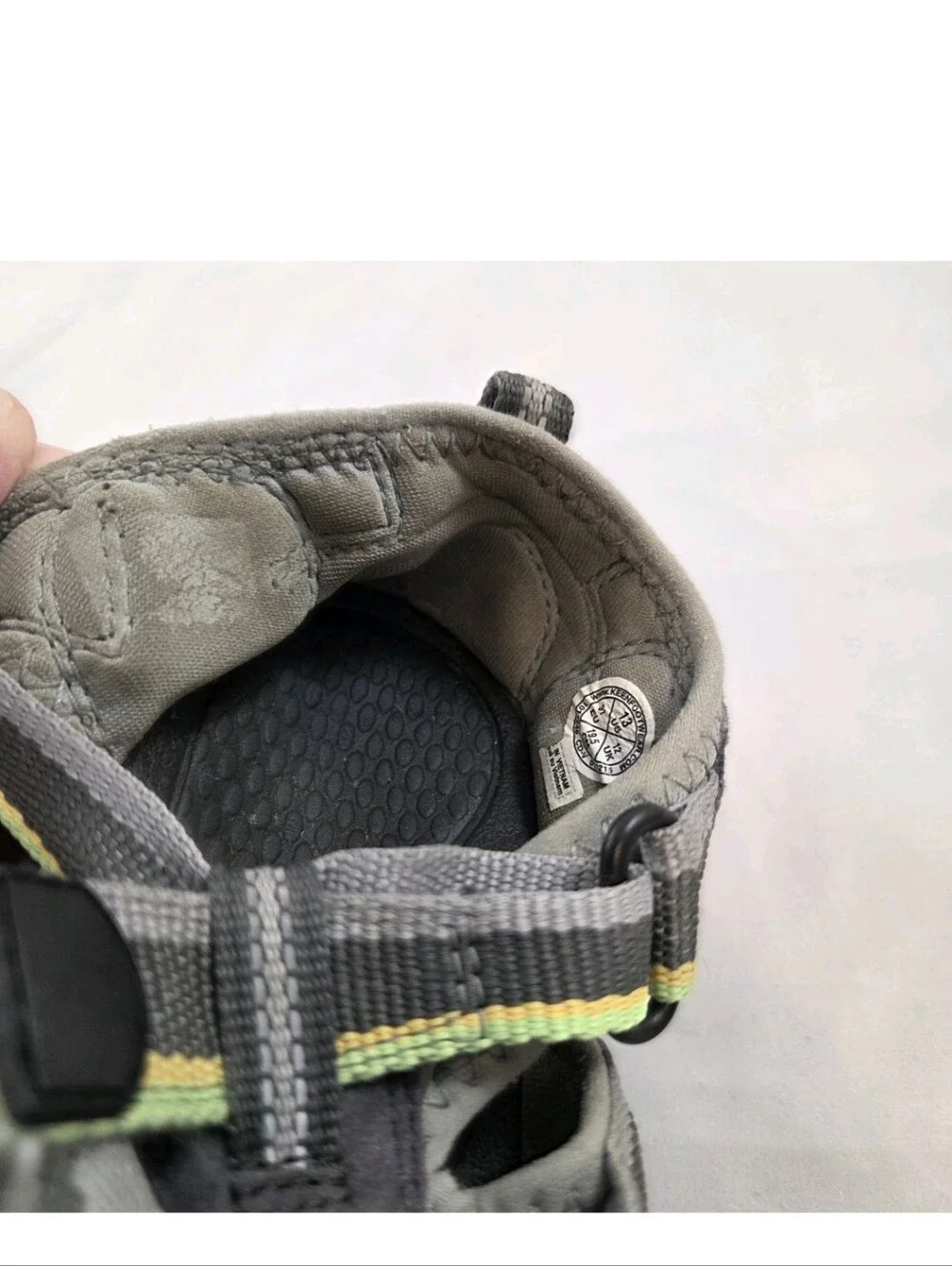 KEEN Newport H2 Kids Sandals Size 13 US Gray Lime Waterproof Closed Toe Outdoor